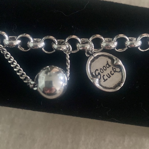 Sterling Silver Ball and Lucky Charm Bracelet. NWOT - Picture 5 of 11